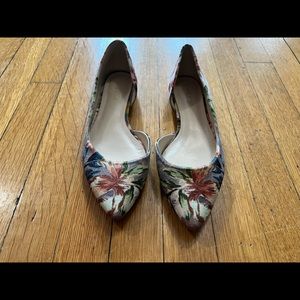 Velvet floral flats, autumn floral